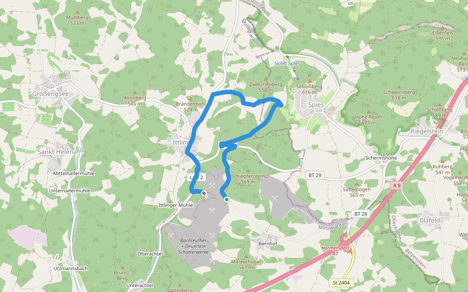 Simmelsdorfer Rundwanderweg Rot 7 walking route map in Schnaittach