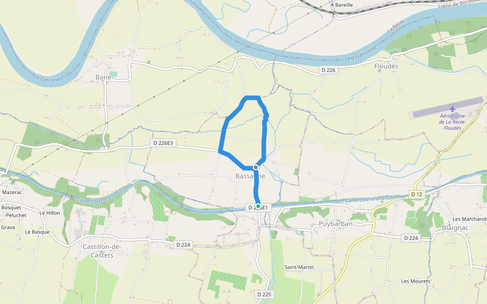Le Moulin de Piis : boucle locale walking route map in Bassanne