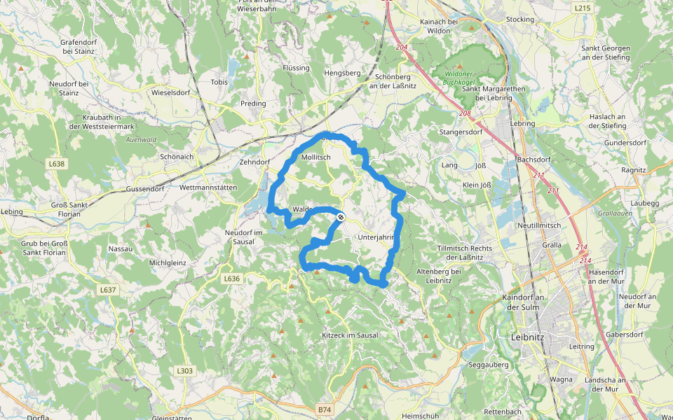 Sankt Nikolaier Rundwanderweg walking route map in Sankt Nikolai im Sausal