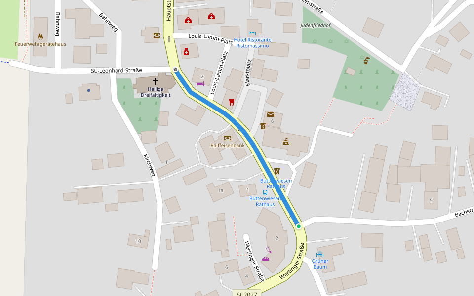 Kirchen- und Kapellenweg 2 walking route map in Buttenwiesen
