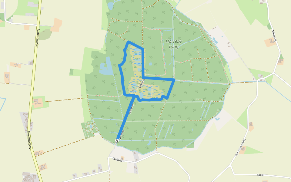 Horreby Lyng - Hvid rute walking route map in Nykøbing Falster