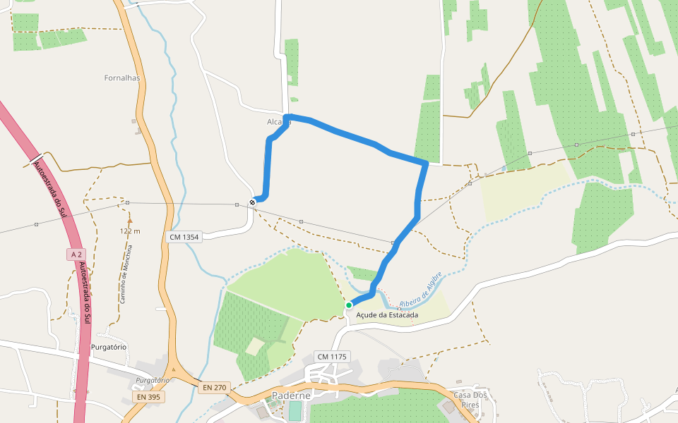 Percurso do Cerro de São Vicente - Opção de Inverno walking route map in Paderne