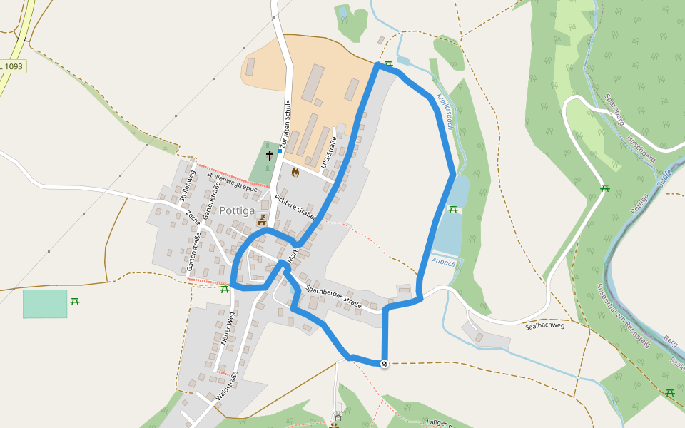 Pottiga für Familien - Die Dorfrunde walking route map in Rosenthal am Rennsteig