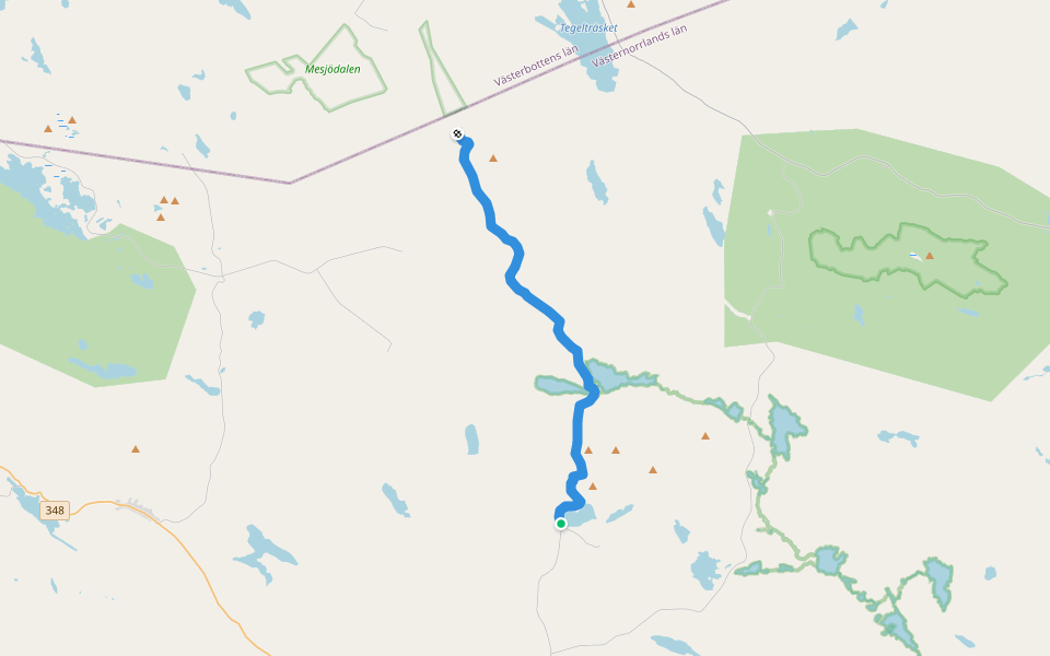 Lappmarksleden walking route map in Rödvattnet