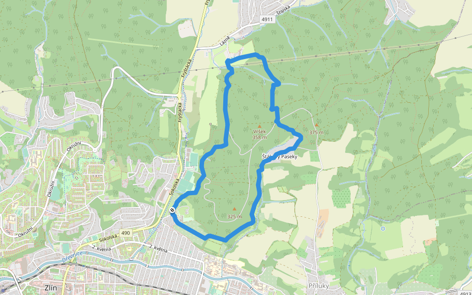 [M] Zlín (okruh) walking route map in Zlín
