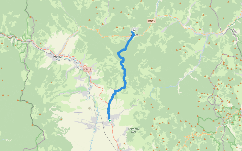 Via Mariae M32 walking route map in Ditrău