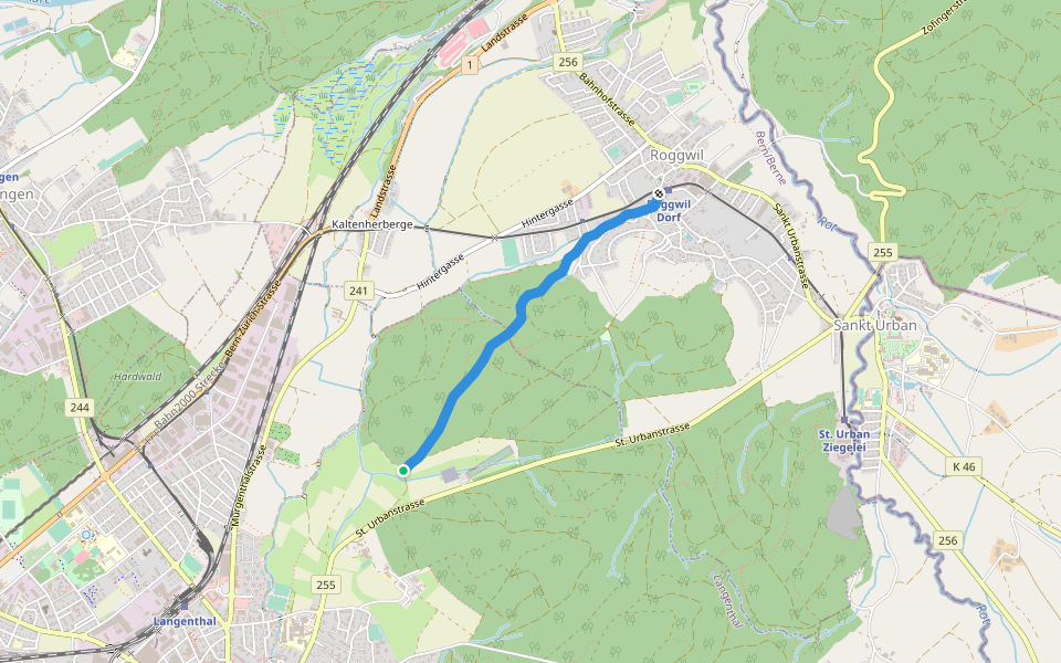 Im Weier - Roggwil walking route map in Langenthal