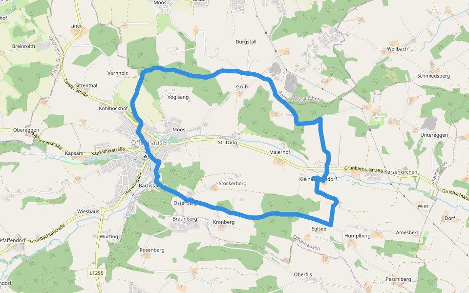 Offenhausener Christophorusweg walking route map in Offenhausen