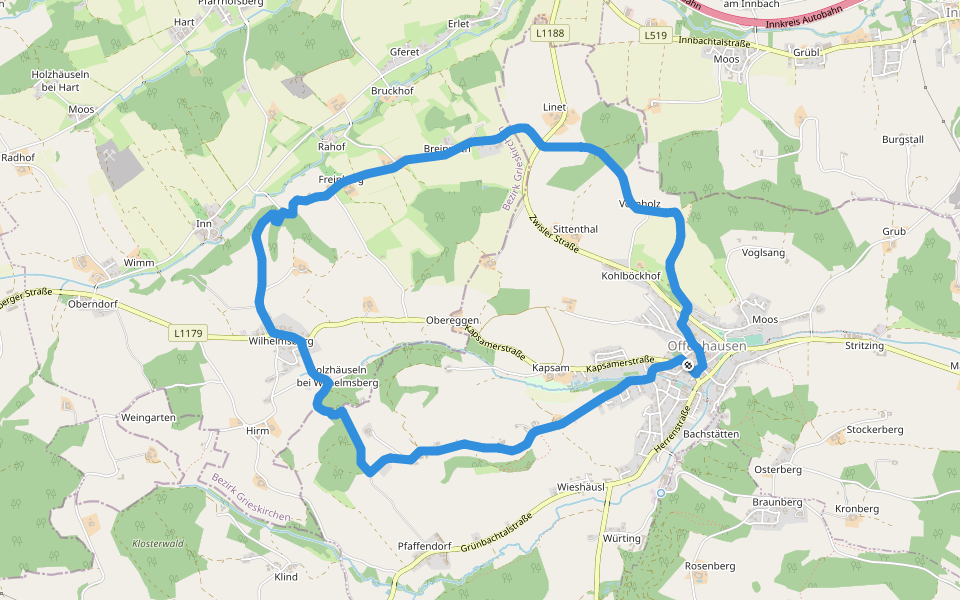 Nordic-Walking Weg walking route map in Offenhausen