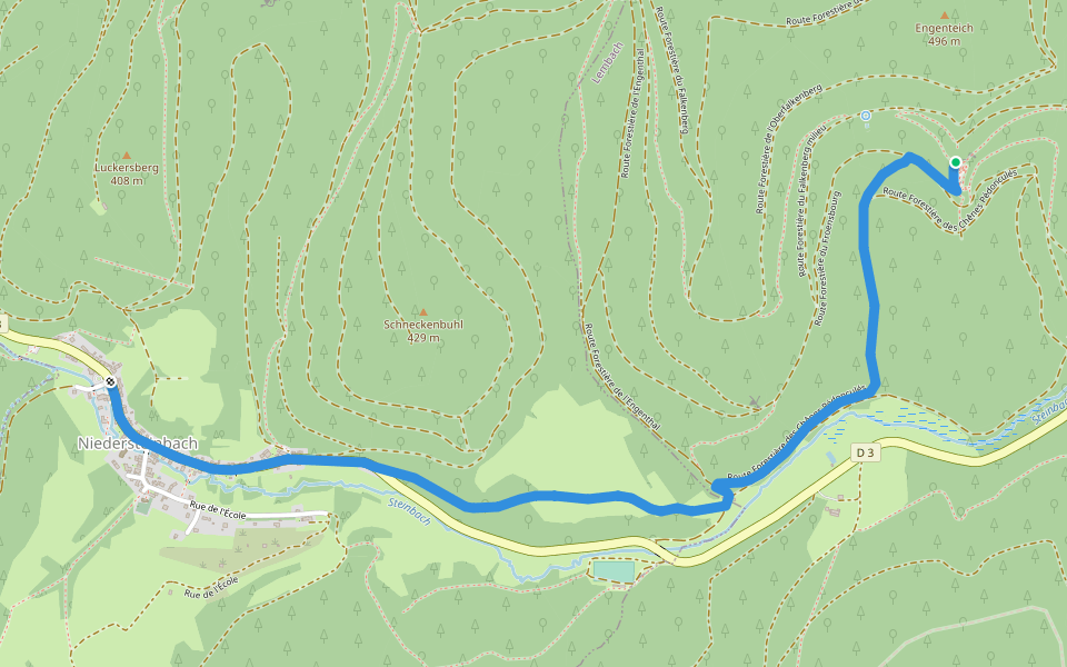 Losange jaune walking route map in Lembach
