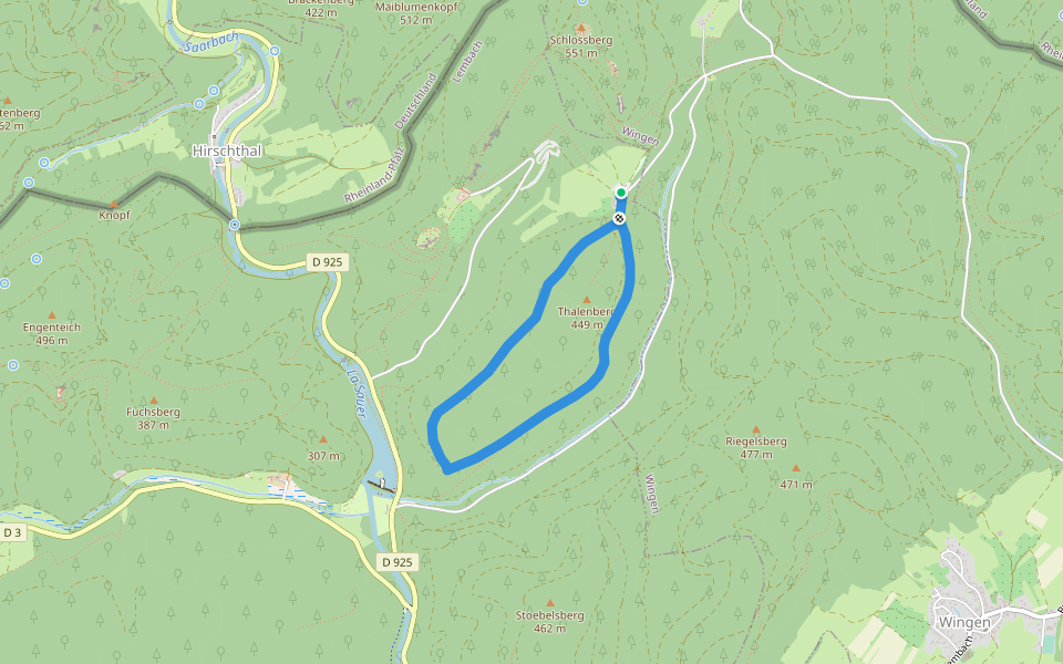 Croix rouge walking route map in Lembach