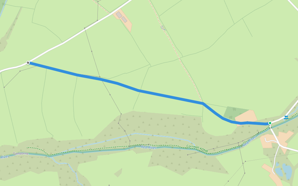 Camborne FP 3 walking route map in Kehelland