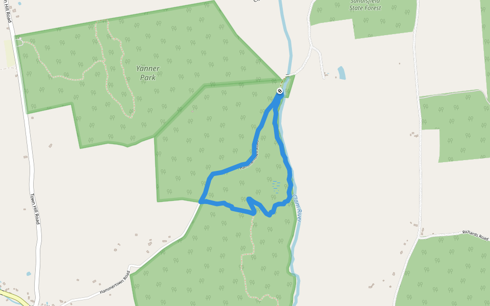 Hammertown Loop walking route map in Sandisfield