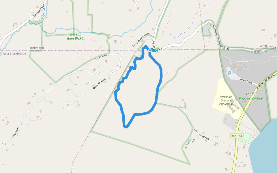 Charcol Trail walking route map in Richmond