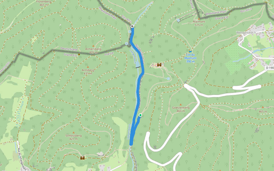 Anneau jaune "3" walking route map in Niedersteinbach