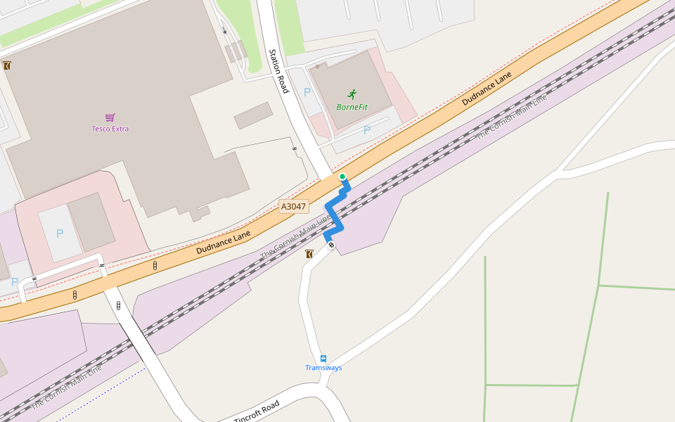 Carn Brea FP 33 walking route map in Pool