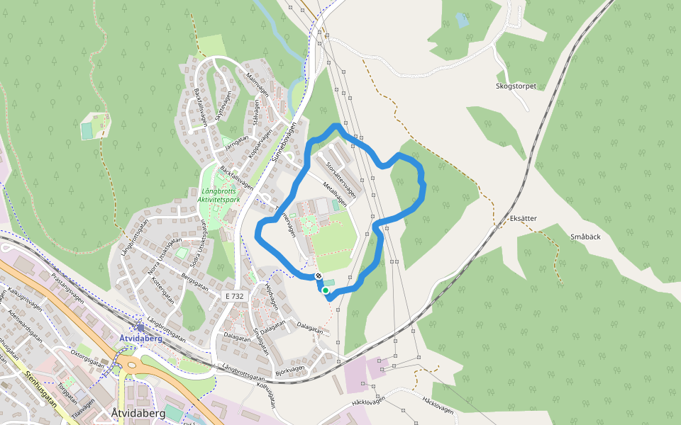 Blå spåret walking route map in Åtvidaberg