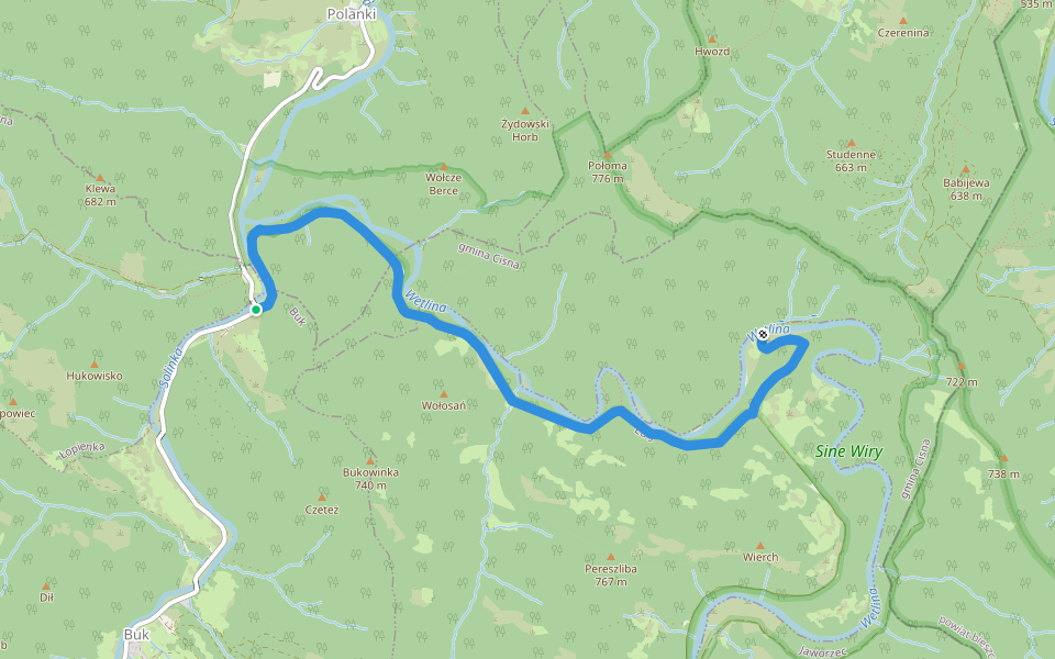 Ścieżka przyrodnicza "Sine wiry" walking route map in Polanki