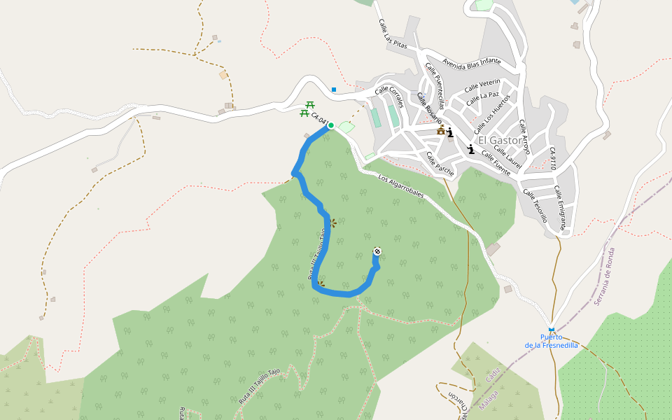 LA LADERA walking route map in El Gastor