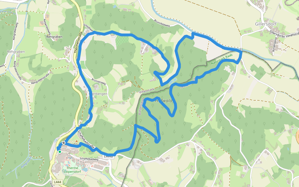 Au & Uferweg, kurze Variante (Weg 8) walking route map in Bad Loipersdorf