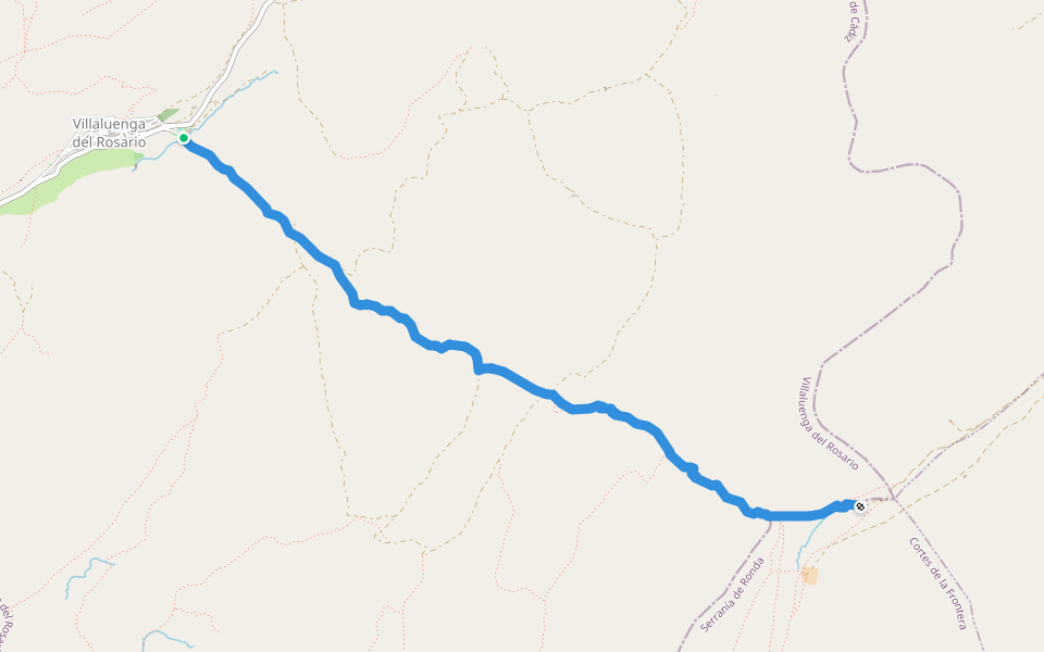 LLANO DEL REPUBLICANO walking route map in Villaluenga del Rosario