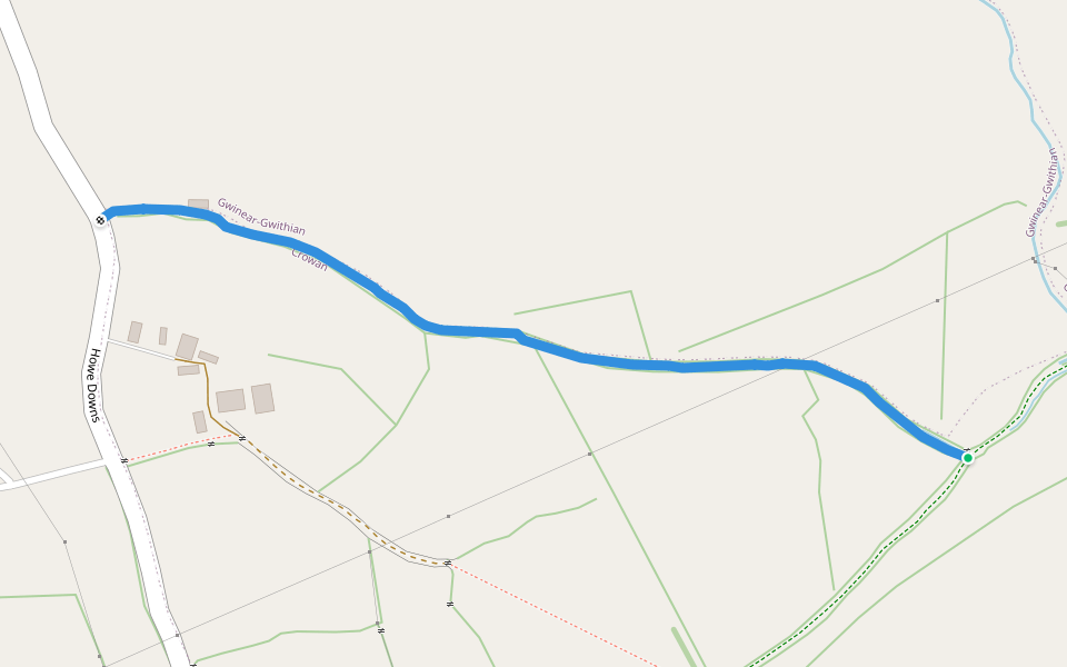 Crowan BR 69 walking route map in Praze-an-Beeble