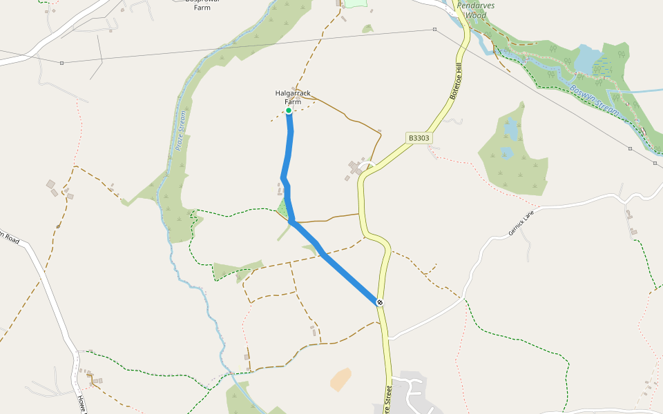 Crowan FP 53 walking route map in Barripper