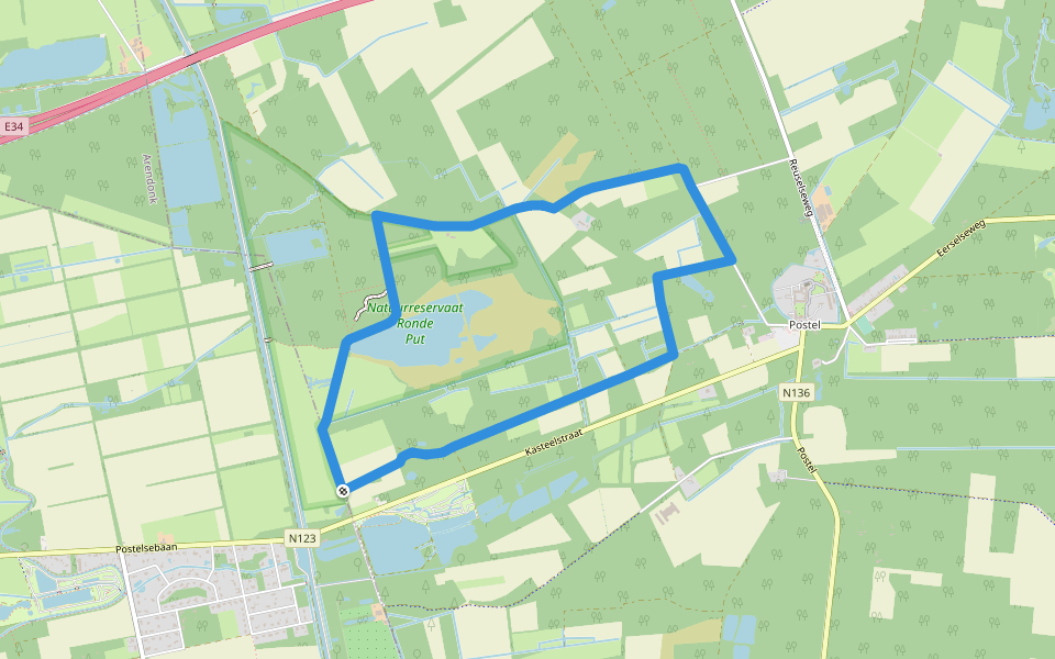 De Ronde Put walking route map in Retie
