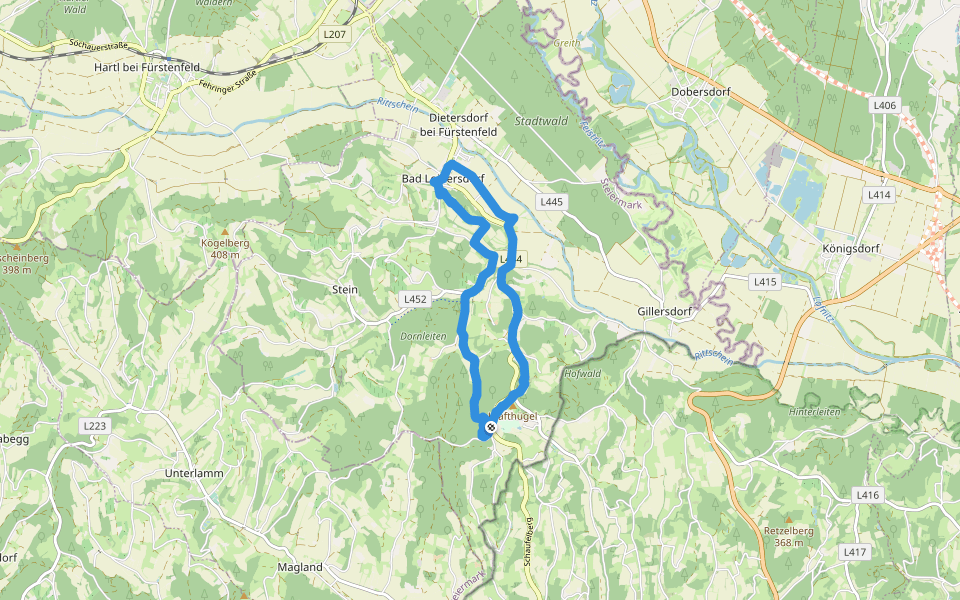 Meilensteinweg / Weg 4 walking route map in Bad Loipersdorf