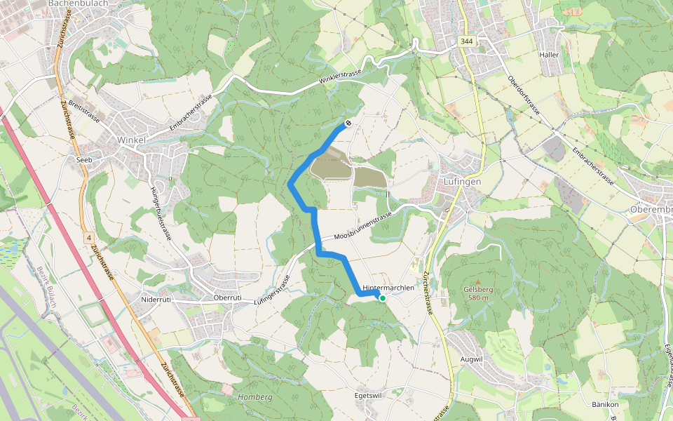 Hinter Marchlen - Husacher walking route map in Lufingen