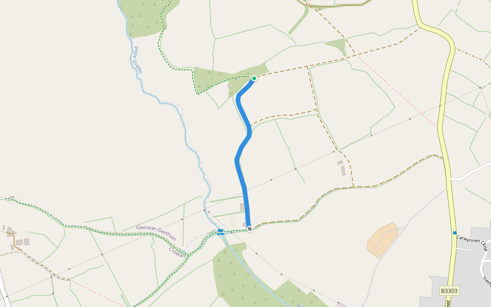 Crowan FP 57 Ground truth walking route map in Praze-an-Beeble