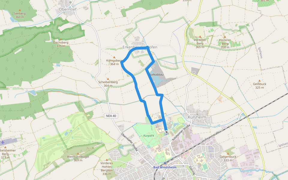 Rundwanderweg Bad Windsheim 3 walking route map in Bad Windsheim