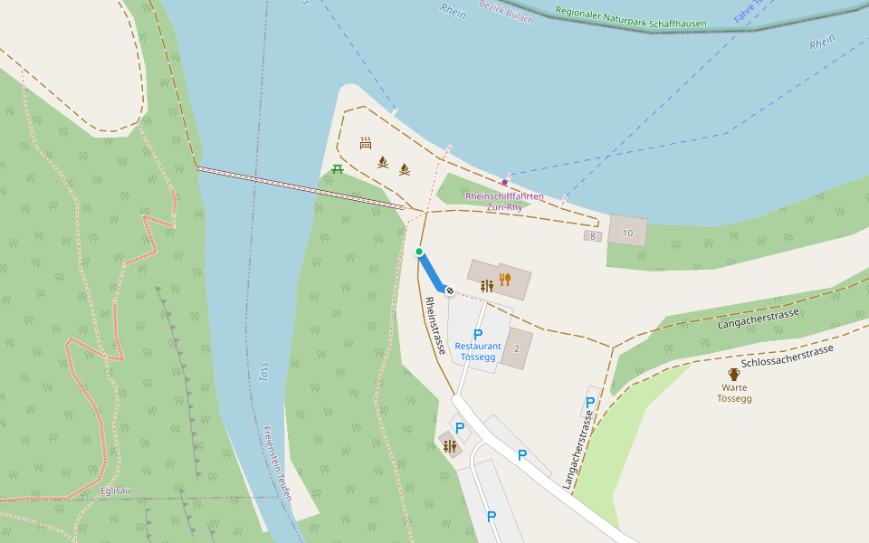 Tössegg - Tössegg Schiffsteg walking route map in Freienstein-Teufen