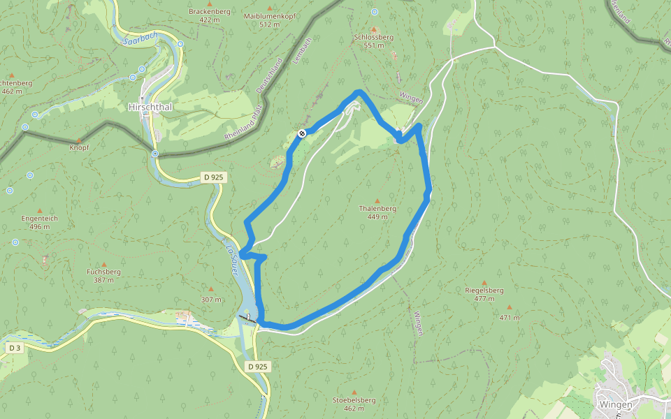 Anneau jaune walking route map in Lembach