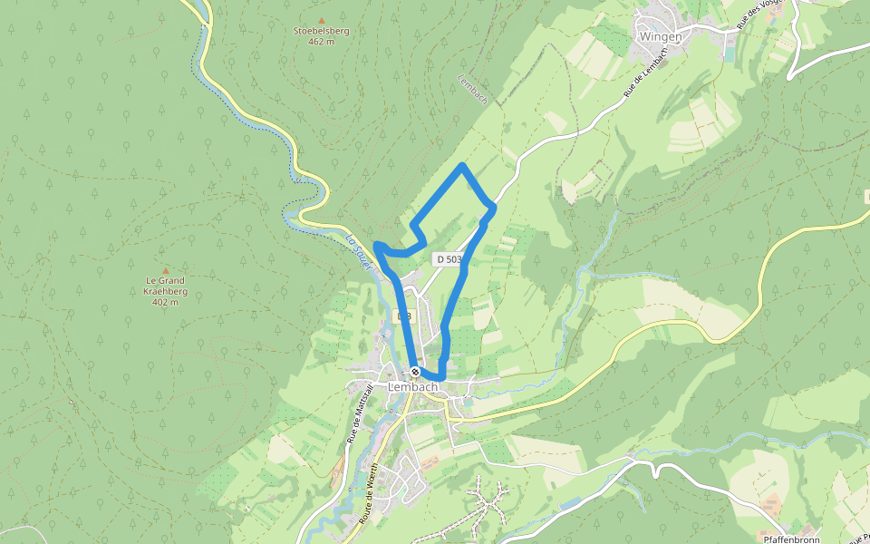 Anneau vert walking route map in Lembach