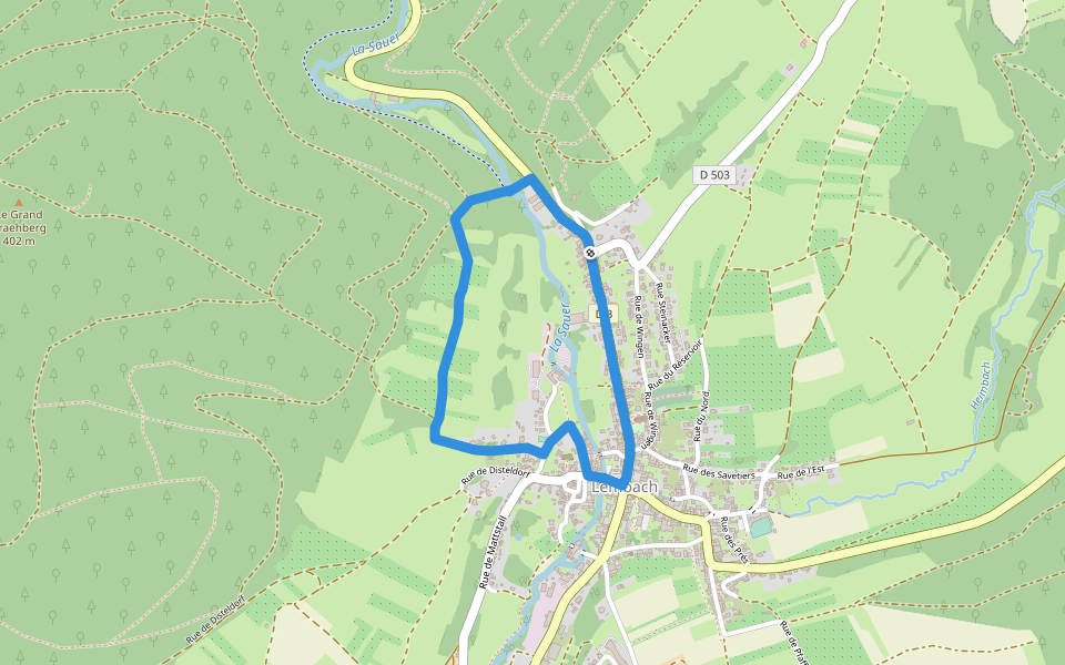 Anneau rouge walking route map in Lembach