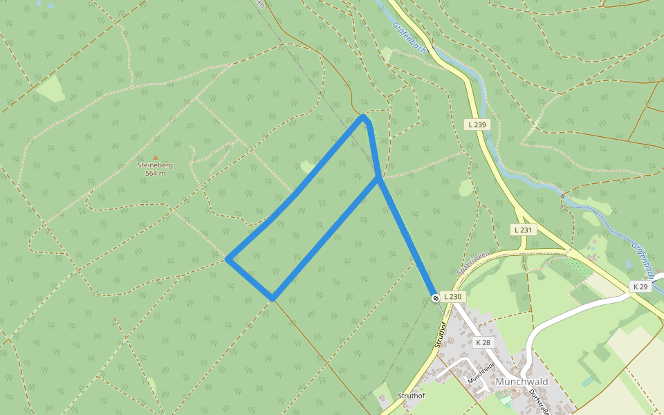 Münchwald Rundwanderweg Rot walking route map in Münchwald