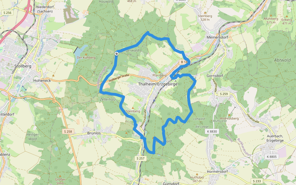 Rundweg Thalheim walking route map in Thalheim/Erzgeb.