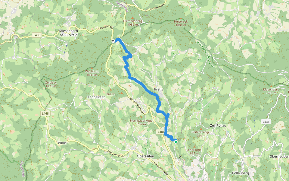 Wanderweg 11 walking route map in Sonnhofen
