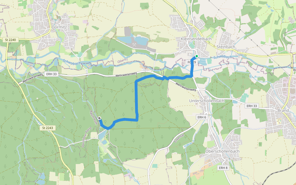 Wanderweg Jakobsweg IV walking route map in Kleinsendelbach