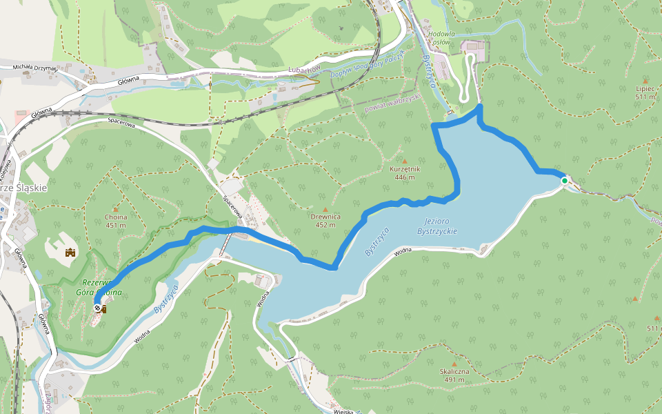 Zamek Grodno - Waga walking route map in Lubachów