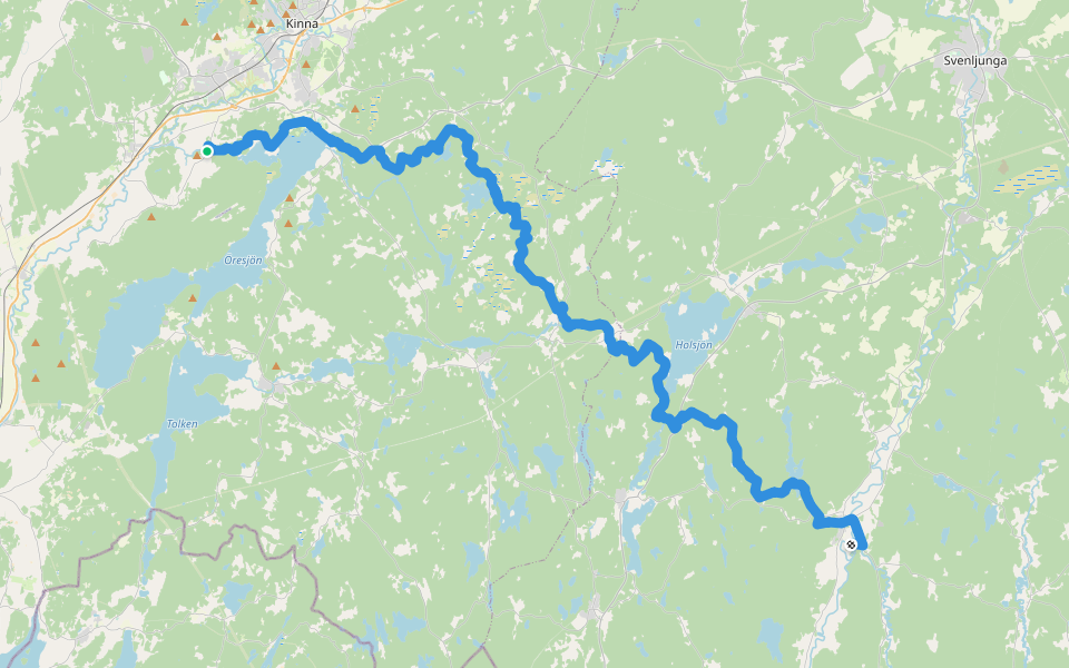 Kurirleden walking route map in Kinna