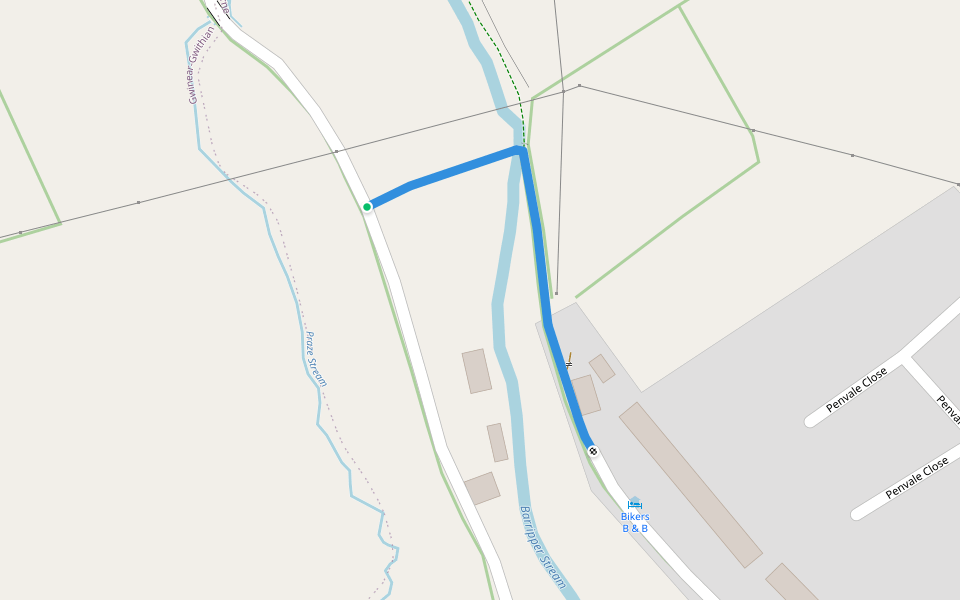 Camborne BR 62 walking route map in Barripper