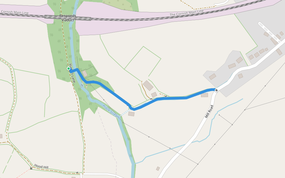 Camborne FP 25 Ground truth walking route map in Penponds