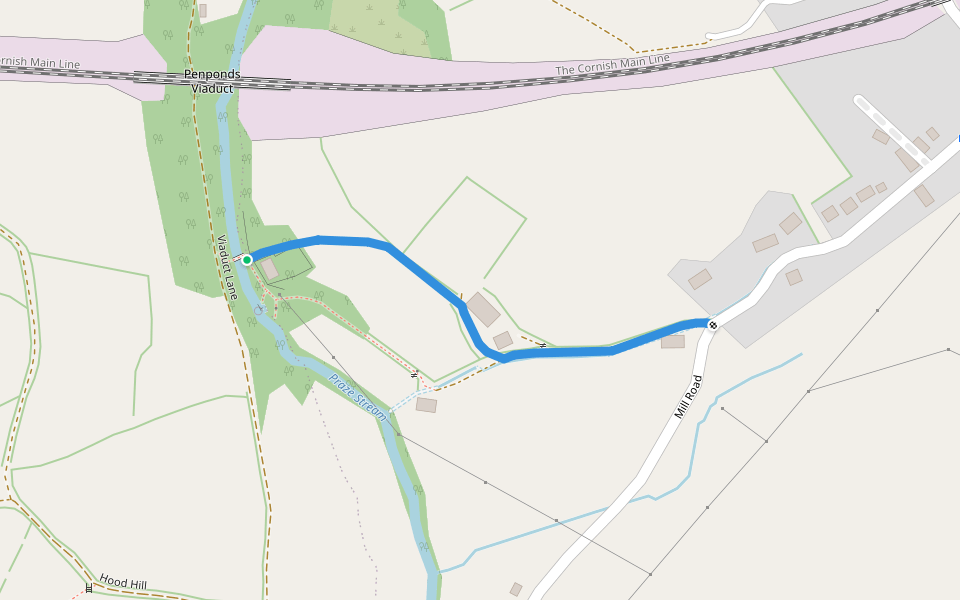 Camborne FP 25 Defintive line walking route map in Penponds