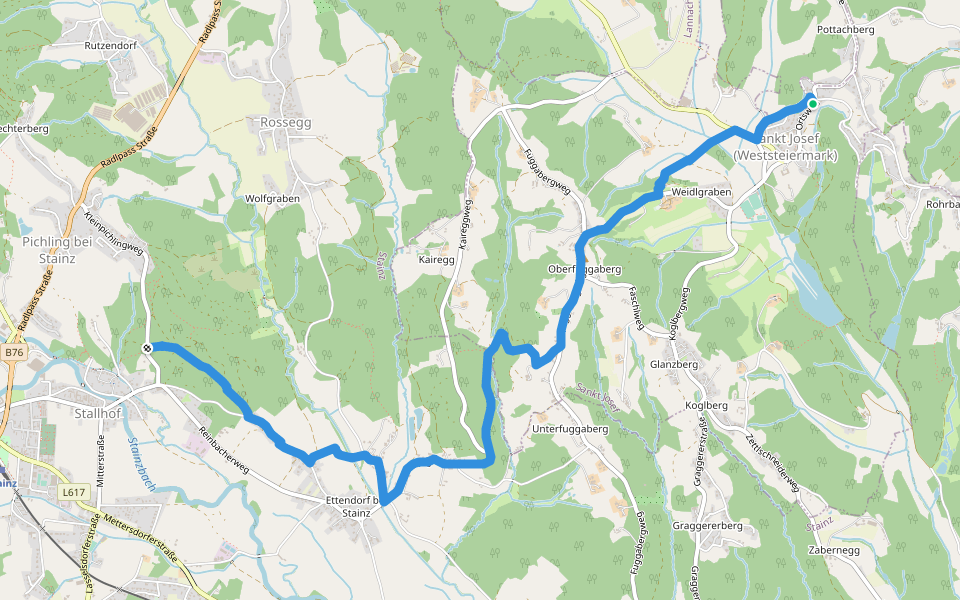 Wanderweg 17 walking route map in Sankt Josef