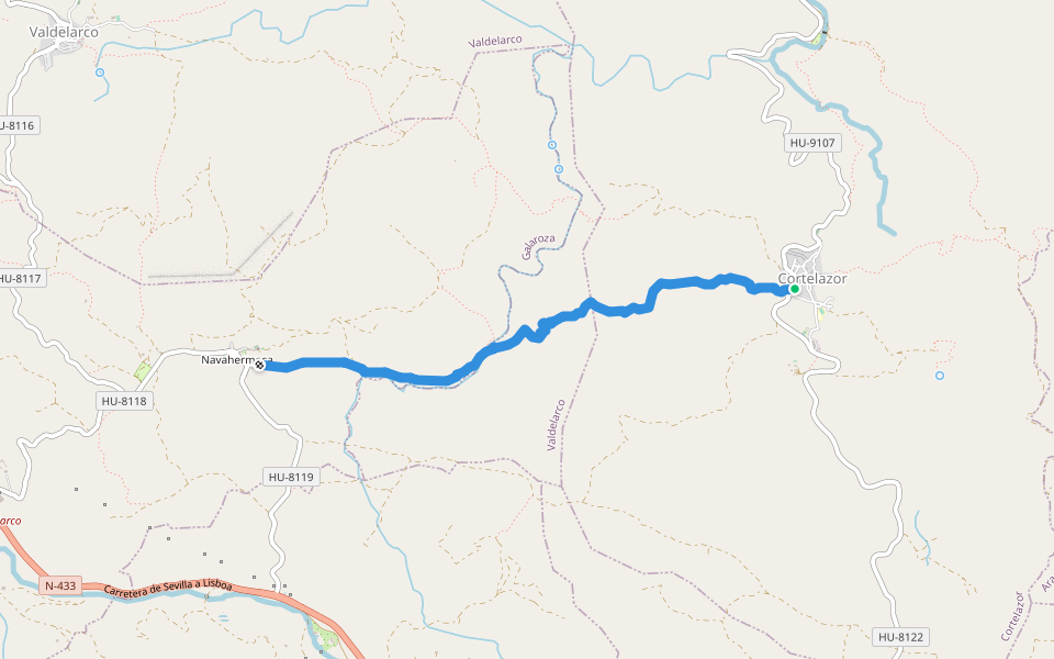 Ruta 3 Verde walking route map in Cortelazor