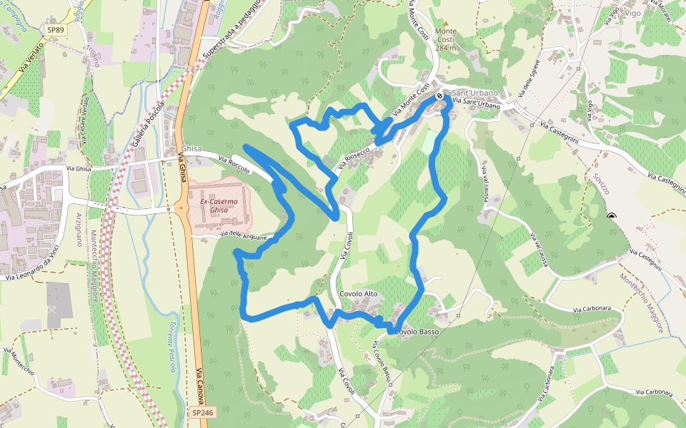 06-Sentiero Giaragù e priare di S. Urbano walking route map in Sant'Urbano