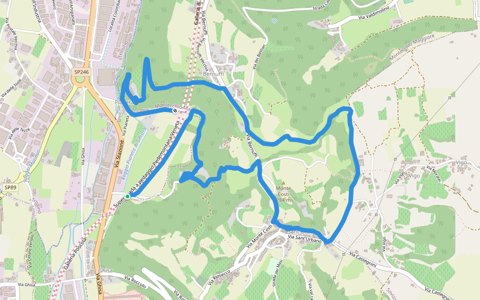 07-Valbona e Spurghe walking route map in Trissino