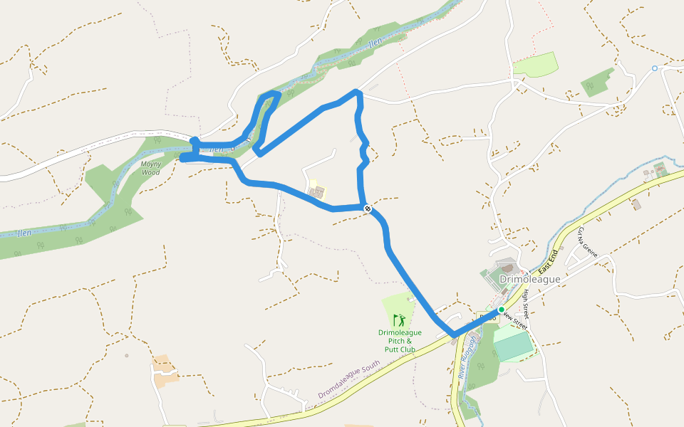 Moyny Bridge Walk walking route map in Drimoleague